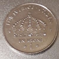 Швеция, 1 крона, 2002 год, медь-никель