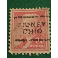 США 1901. Томас Джеферсон. Надпечатка Sidney Ohio