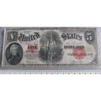 Банкнота пять долларов США 1907 г.