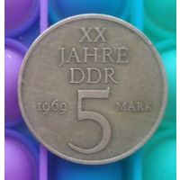 5 марок 1969 года ГДР. 20 лет образования ГДР.