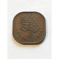 Свазиленд 2 цента 1974