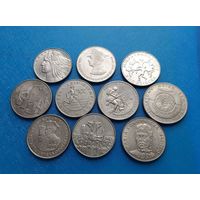 Польша, Набор монет 10шт. - "Юбилейка " 1975-1990 год, состояние XF-UNC