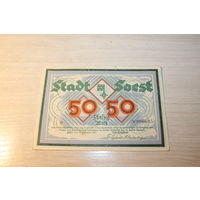 50 марок, пятьдесят марок, 1922 года, Германия.