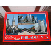 C005-3090 Открытка Hello from Philadelphia США Конец 1990-х – начало 2000-х Подписана