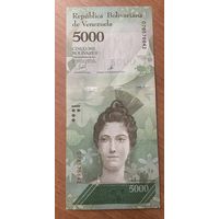 Банкнота ВЕНЕСУЭЛА 5000 БОЛИВАР 2017 ГОД
