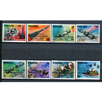 Руанда - 1977г. - Американо-советский космический полёт, надпечатка Вернер фон Браун - полная серия, MNH [Mi 901-908] - 8 марок