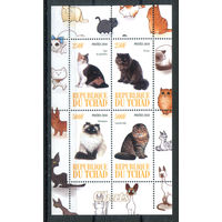 Чад - 2010г. - Кошки - MNH - 1 малый лист