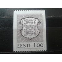 Эстония 1991 Стандарт, герб 1,00** Михель-1,5 евро