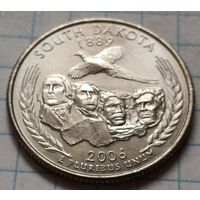 США 1/4 доллара, 2006 Квотер штата Южная Дакота      P    ( 1-6-2 )