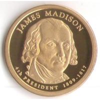 1 доллар США 2007 год 4-й Президент Джеймс Медисон _состояние  Proof