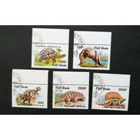 Вьетнам 1990 г. Динозавры. Фауна. полная серия из 5 марок #0180-Ф1P42