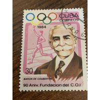 Куба 1984. 90 летие МОК. Пьер де Кубертен 1863-1937. Полная серия