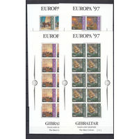 Парусные корабли. Гибралтар. 1997. 4 малых листа.  Michel N 783-786 (70,0 е)
