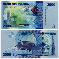 Уганда. 2000 шиллингов (образца 2010 года, P50a, UNC)