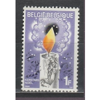 Бельгия 1968, Рождество, Новый Год, Свеча, 1 марка **
