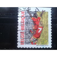 Бельгия 2000 Футбол, марка из буклета, обрез сверху