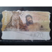 Испания 2000 Автоматная марка Христос и Мадонна, статуи в Кордобе 70 песет Михель-2,0 евро гаш
