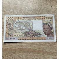 Распродажа с 1 рубля. Западная Африка Сенегал 1000 франков 1990 г.