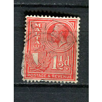 Британские колонии - Мальта - 1930 - Король Георг V и герб 1 1/2 P - [Mi.155] - 1 марка. Гашеная.  (Лот 38Fe)-T25P13