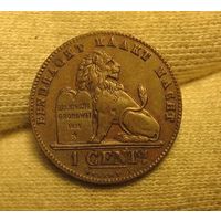 Бельгия 1 цент 1902 отличный