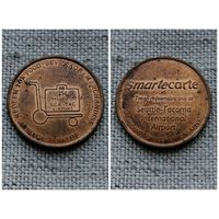 Жетон (торговый на тележку)  25 Cent (Smartecarte) США. Латунь.