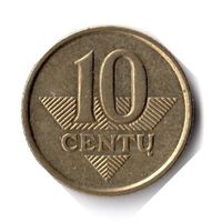 Литва. 10 центов. 1998 г.