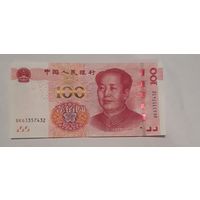 Китай 100 юаней 2015