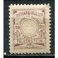 Германия - Фалькенштайн - Местные марки - 1887 - Герб 20Pf - [Mi.8P] - 1 марка. MNH, MLH.  (Лот 97Ct)