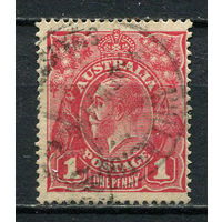Австралия - 1918/1924 - Король Георг V 1Р - [Mi.55XA] - 1 марка. Гашеная.  (Лот 10EW)-T25P3