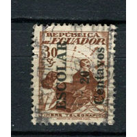 Эквадор - 1954 - Надпечатка ESCOLAR 20 Centavos на 30C. Zwangszuschlagsmarken - [Mi. 72z] - полная серия - 1 марка. Гашеная.  (LOT D54)