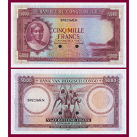 [КОПИЯ] Бельгийское Конго 5000 франков 1950г. (образец)