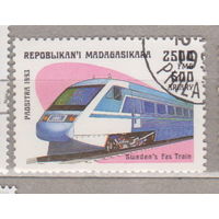 Железная дорога Поезда Мадагаскар 1993 год  лот  1085  менее 14 % от каталога ПОСЛЕДНЯЯ МАРКА ИЗ СЕРИИ