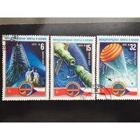 СССР 1978 год. Международные полёты в космос СССР-ЧССР (серия из 3 марок)