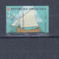 [298] Хорватия 1998. Корабль.Парусник. Гашеная марка.