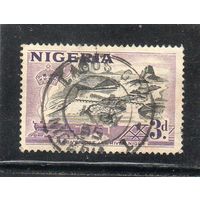 Нигерия. Mi:NG 76. Мост Джебба и река Нигер. Планшетная печать. Паровоз. (1953).