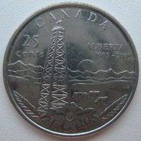 Канада 25 центов 2005 г. 100 лет провинции Альберта