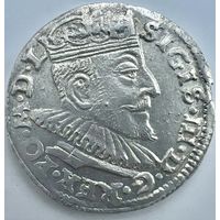 3 гроша (Трояк) 1592(Z) Года. Легенда SIGIS.III. Вильно. Нечастый разновид. Отличное состояние!