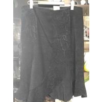 Красивая штроксовая юбка, на подкладке, цвет черный, р-р 50-52