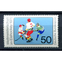 Германия (ФРГ) - 1975г. - Международный чемпионат по хоккею - полная серия, MNH с отпечатком [Mi 835] - 1 марка