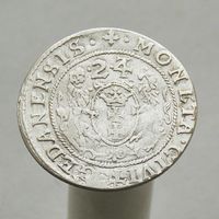 1/4 талера (орт) 1624 М.Д. Гданьск Сигизмунд III Ваза (перебивка года с 3 на 4 )