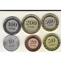 Набор Армении 2023 г. 30 лет национальной валюте. Мешковая.