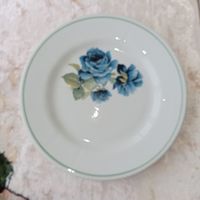 Тарелка СССР, Добруш, голубые цветы, розы