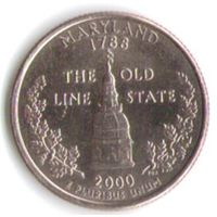 25 центов 2000 г. Мэриленд серия Штаты и Территории Двор P _UNC