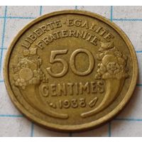 Франция 50 сантимов, 1938     ( 2-3-1 )