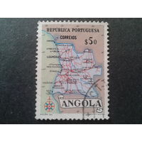 Ангола, колония Португалии 1955 карта