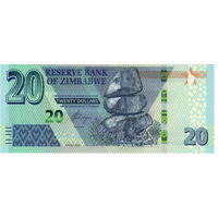 Зимбабве, 20 долларов, 2020 г., UNC
