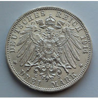 Баден 3 марки. 1914. G