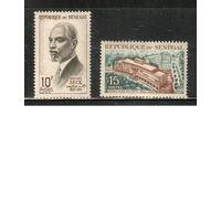 Сенегал-1965 (Мих.302-303) * (след от накл.)  , Почта, Личности (полная серия)
