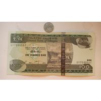 Werty71 Эфиопия 100 бырр 2015 бирр UNC банкнота