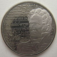 Канады 25 центов 2013 г. Война 1812 года. Шарль де Салаберри